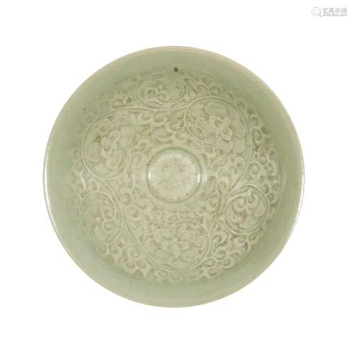 A Chinese Yaozhou-type peony-molded conical bowl, song/jin dynasty style