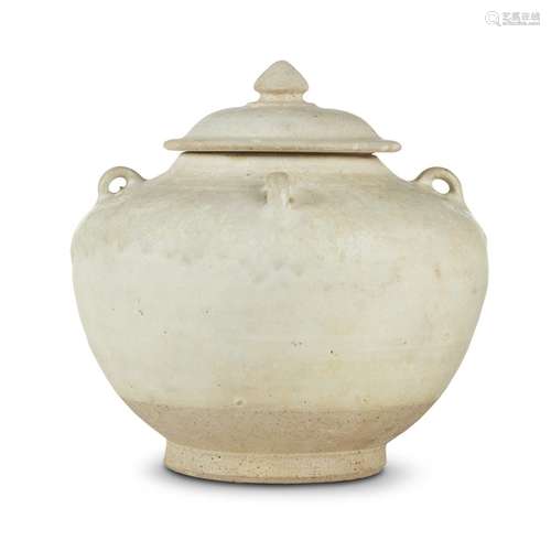 A Thai white-glazed jar and cover, Sawankhalok kilns, 14th-16th century