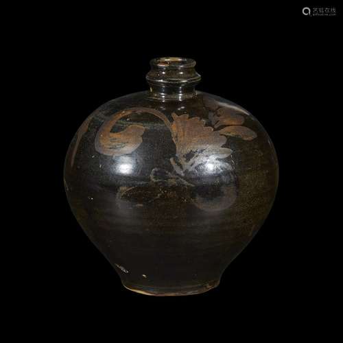 A Chinese black-glazed globular jar, jin/yuan dynasty, Henen province