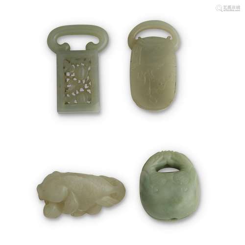 Four Chinese jade and jadeite items,