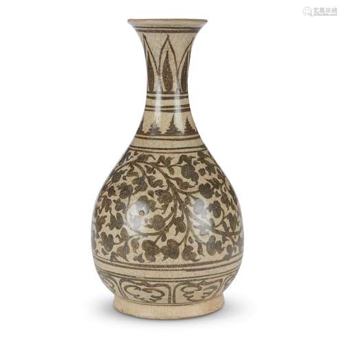 A Thai Kalong-type iron brown-decorated pear-shaped vase,