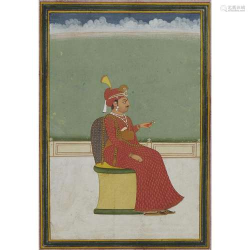 MUGHAL SCHOOL, 18TH/19TH CENTURY, PORTRAIT OF A SEATED RULER