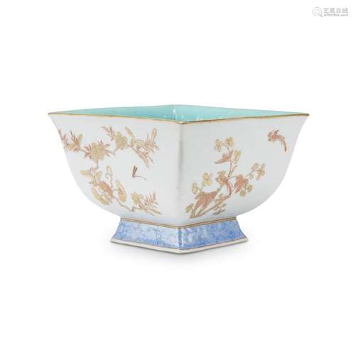 A Chinese enameled porcelain square bowl, daoguang six-character mark and possibly of the period