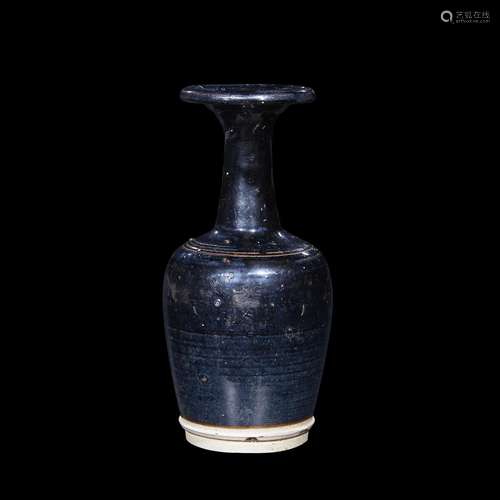 A Chinese black-glazed mallet-form vase, northern song dynasty, henan province