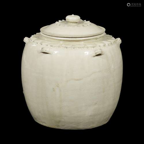 A Vietnamese white-glazed Lotus jar and cover, ly dynasty, 12th/13th century