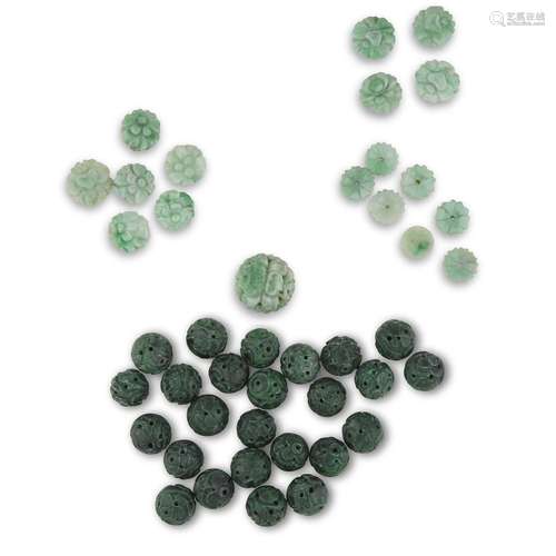 A collection of fifty-one Chinese jadeite items,