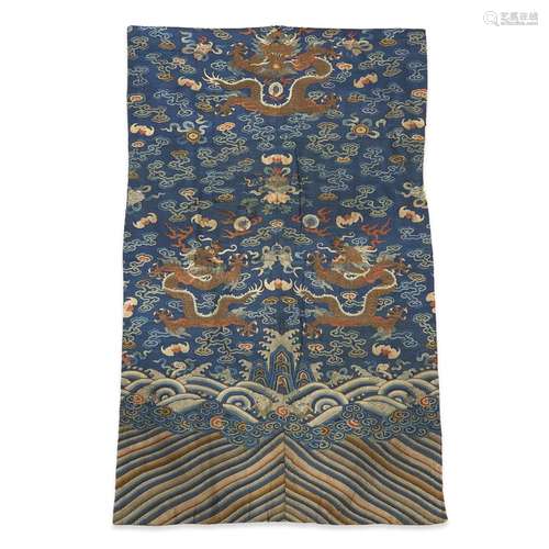 A Chinese kesi tapestry Dragon Robe fragment, 18th/19th century