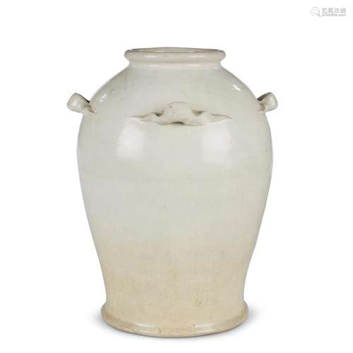 A Vietnamese white-glazed jar, circa 11th-13th century