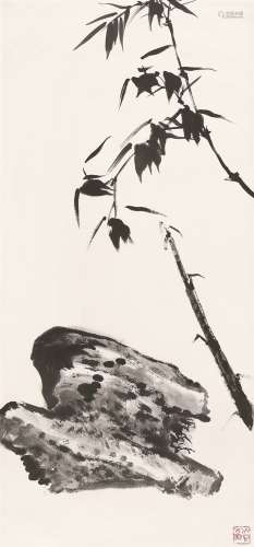 唐云（1910～1993） 竹石图 立轴 水墨纸本