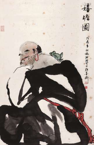 杜滋龄（b.1941） 人物 立轴 设色纸本