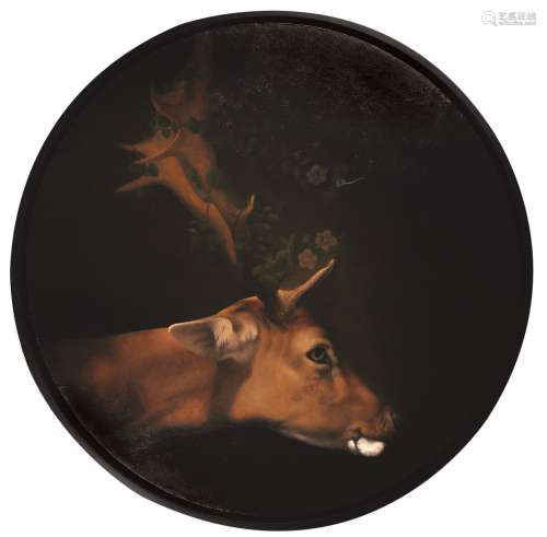 李季（b.1988） 呦呦鹿鸣食野之苹 镜心 布面油画