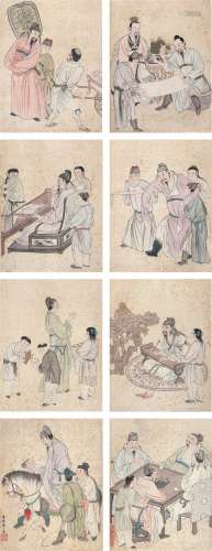 禹之鼎（1647～?） 人物 （八开） 镜心 设色绢本