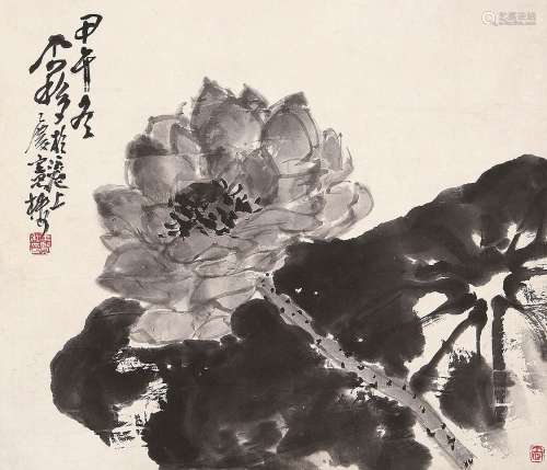 王个簃（1897～1988） 荷花 立轴 水墨纸本