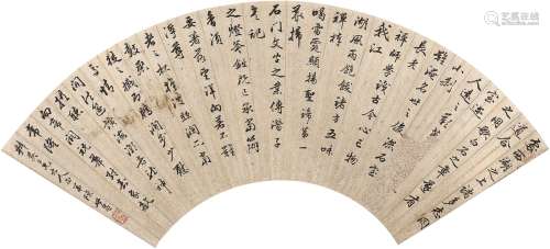 陈世昌（1777～1823） 行书 扇面 水墨金笺