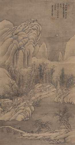 王翬（1632～1717） 山庄雪霁图 立轴 设色绢本