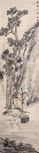 苏六朋（1796～1861） 行旅图 立轴 设色纸本