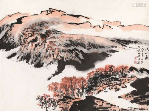 陆俨少（1909～1993） 秋山图 镜心 设色纸本
