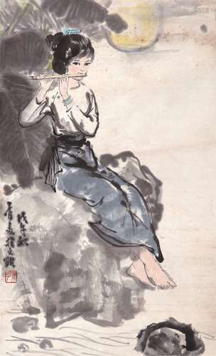 姚有多（1937～2001） 笛韵 镜心 设色纸本