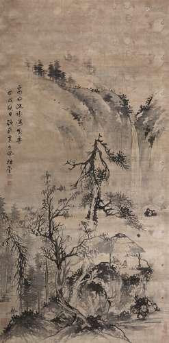 高其佩（1660～1734） 高山流水觅知音 立轴 水墨绢本