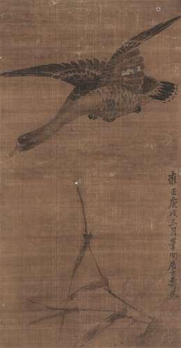 边寿民（1684～1752） 芦雁图 立轴 水墨绢本