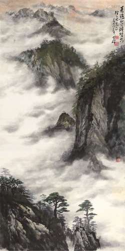 黄独峰（1913～1998） 云锁山头 立轴 设色纸本