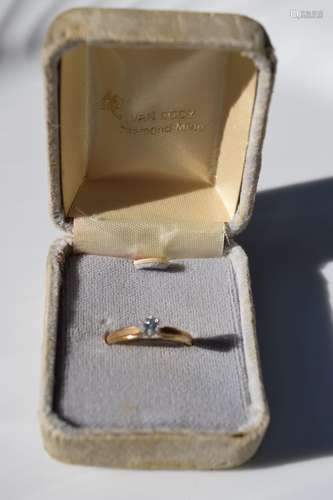 14K Gold Diamond Ring with Original Box VAN SCOY