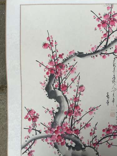 Antique Chinese Plum Flower Scroll Painting