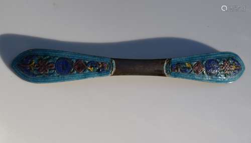 Antique Chinese Silver Enamel Hair Pin