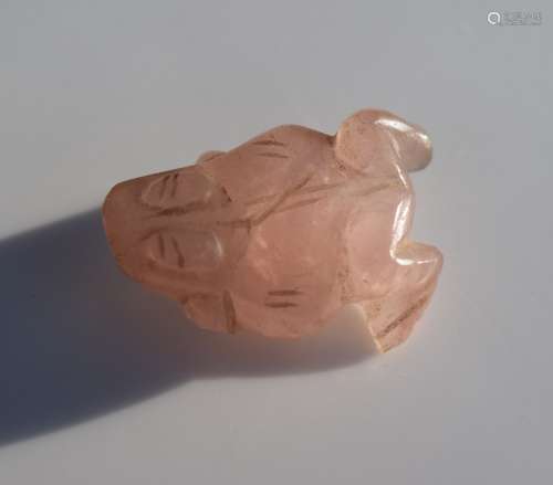 Antique Chinese Pink Crystal Three Legs Frog