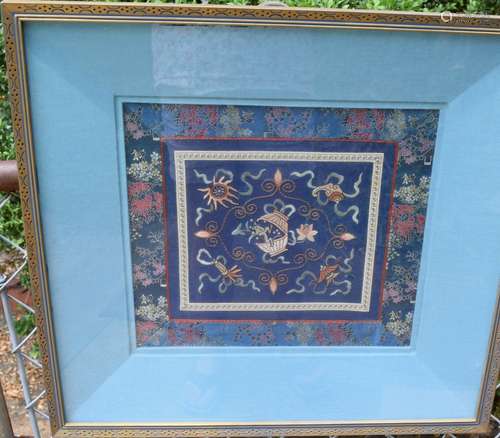 Antique Chinese Framed Embroidery