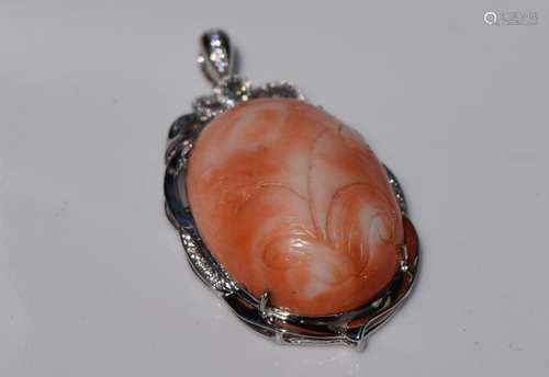 Vintage Carved Coral Pendant