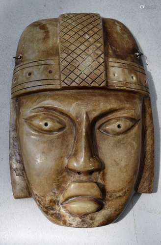 Vintage Stone Mask of a Warrior