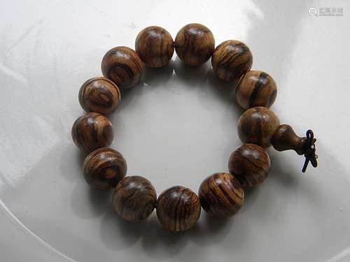 CHINESE BUDDAH PRAYER BEAD BRACELET HUANGHUALI TEAKWOOD