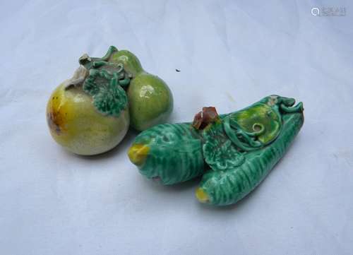 Pair of Antique Chinese Porcelain Fruits