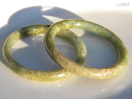 Pair of Natural  Jadeite Bangle