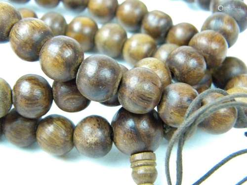 ANTIQUE TIBET 108 BUDDHIST PRAYER HUANGHUALI BEADS