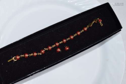 Set of Silver Ladybud Bracelet and Earrings Joan Rivers