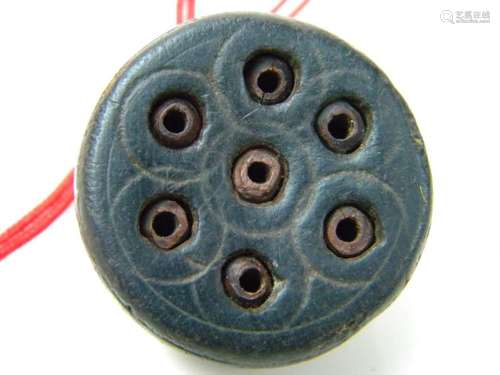 Antique Chinese Rosewood Zitan Lotus Seeds Pendant