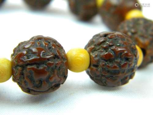 ANTIQUE CHINESE BUDDHIST PRAYER MALA RUDRAKSH