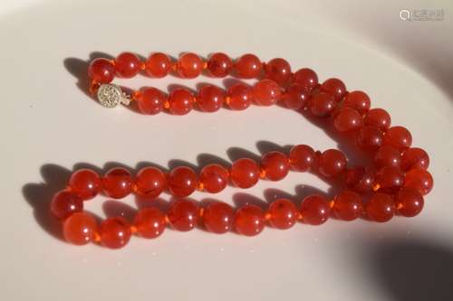 Vintage Carnelian Bead Necklace