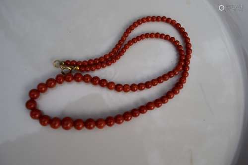 Antique Chinese Red Coral Necklace