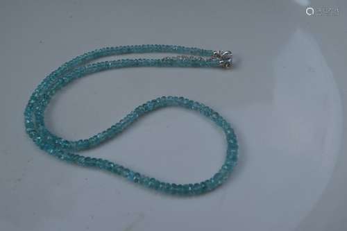 Vintage Aquamarine Bead Necklace