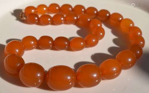 Antique Huge Bead Amber Necklace