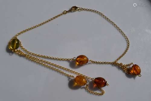 Silver Amber Necklace