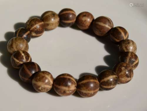 Antique Wood Clay Beads Bracelet