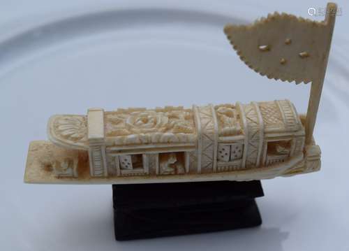 Antique Carved Boat Statue