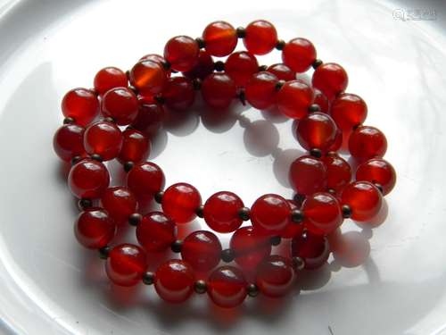 Antique Chinese Carnelian Bead Necklace