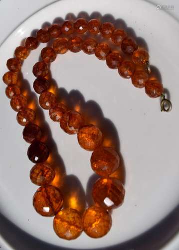 Antique Amber Bead Necklace