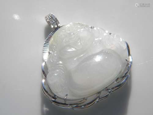 Natural Jadeite Buddha Pendant