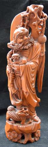 Antiqeu Chinese Huang Yang Rosewood Carving of Da Mo